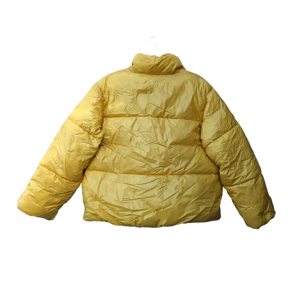 Puffer Jacket Wet Look A New Day Winter Coat Zip Up‎ Puffy Cinch S Yellow Short - Picture 3 of 8